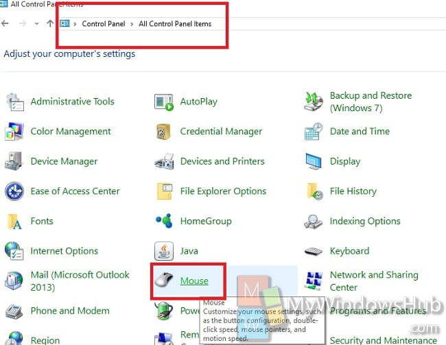 All Control Panel Items